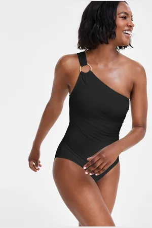 Michael Kors Michael Embellished One-Shoulder Underwire One-Piece Swimsuit