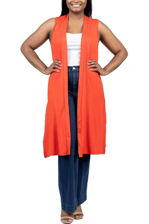 24Seven Comfort Apparel Plus Size Asymmetric Open Front Cardigan Sweater
