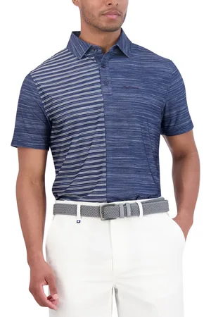 Ben Sherman Melange Stripes Color Block Tech Jersey Sports Fit Polo