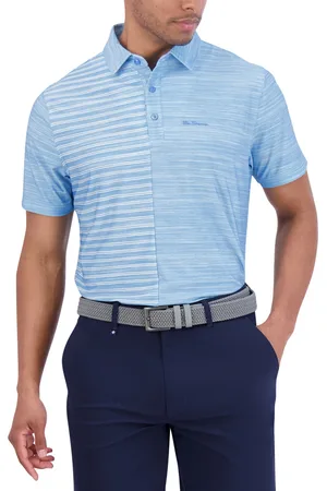 Ben Sherman Melange Stripes Color Block Tech Jersey Sports Fit Polo