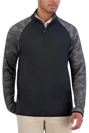 Ben Sherman Camo Jacquard Sleeve Quarter Zip