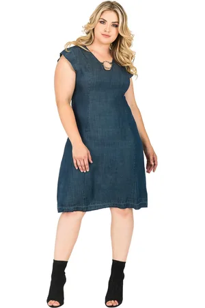 Standards & Practices Plus Size Cap Sleeve Tencel Sheath Dress