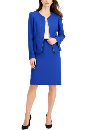 Tahari ASL Zipper Jacket Skirt Suit