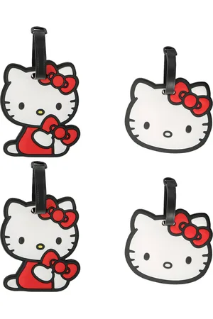 Hello Kitty Sanrio Luggage Tag Bow Pvc Travel Tags Gifts - Set of 4 - Pink, purple