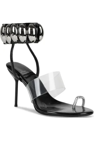Jeffrey Campbell Occasion Stud Embellished Dress Sandals - Black Patent/Silver