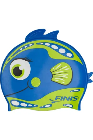 Finish Line Girls Animal Heads - Fun Swim Cap Ages 3 and Up - 100% Silicone Swim Cap with a Rippled Edge for a Comfortable, Watertight Fit Swimming Pool Acc