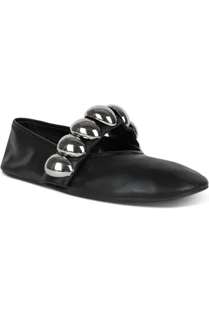 Jeffrey Campbell Ballet Stud Embellished Ballet Flats - Black/Silver