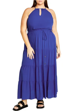 City Chic Plus Size Stacey Halter Neck Maxi Dress