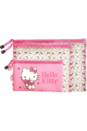 Hello Kitty Sanrio Quilt Pattern 3 Pack Travel Pouch Set