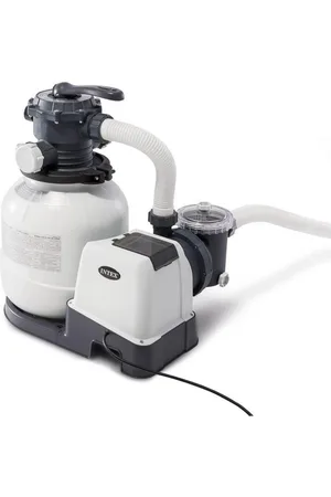 Intex 26645EG 2100 Gph Above Ground Pool Sand Filter Pump with Automatic Timer - White/gray