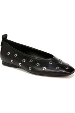 Naturalizer Carla 2 Ballet Flats - Black Leather/Grommets