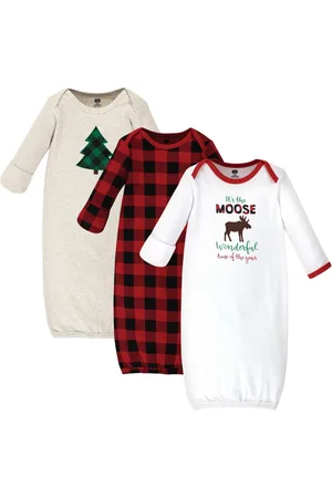 Hudson Baby Boys Hudson Unisex Cotton Gowns, Moose Wonderful Time, Preemie/Newborn