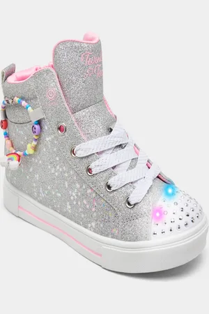 Skechers Little Girls Twinkle Toes: Twinkle Sparks - Charm Bestie High Top Light-Up Casual Sneakers from Finish Line
