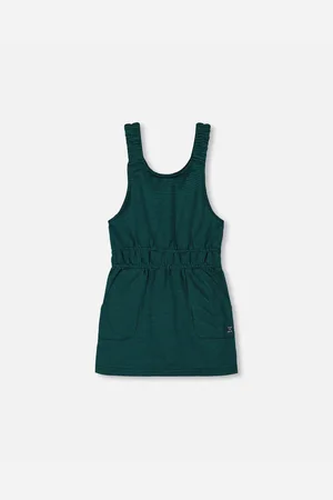 Deux par Deux Big Girls Jumper Dress With Pocket Houndstooth Teal