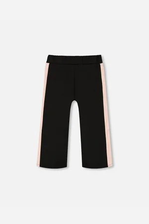 Deux par Deux Big Girls Cropped Wide Leg Pant With Contrast Band