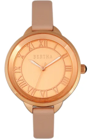 Bertha Quartz Madison Collection Light Pink And Rose Gold Leather Watch 36Mm