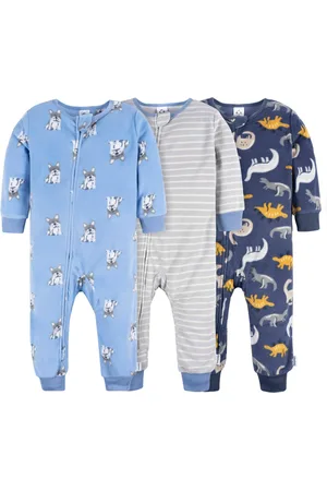 Gerber Baby Boys Baby Footless Fleece Pajamas, 3-Pack