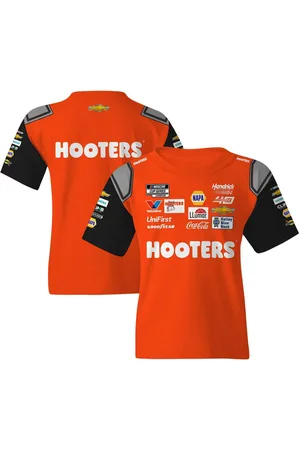 Hendrick Motorsports Team Collection Big Boys and Girls Orange/Black Chase Elliott Hooters Uniform T-Shirt - Orange, Black