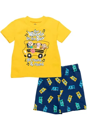 Cocomelon Baby Boys Jj Graphic T-Shirt French Terry Shorts Outfit Set - Yellow/blue