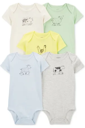 Carters Baby Boys and Baby Girls 5-Pc. Short Sleeve Bodysuits Set
