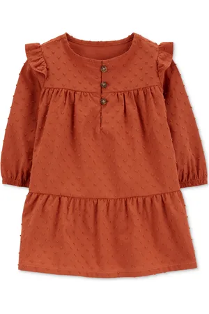 Carters Baby Girls Textured Cotton Flutter-Shoulder Dress