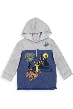 Scooby-Doo Boys Scooby Doo Shaggy Fleece Half Zip Hoodie to - Blue / grey