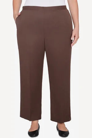 Alfred Dunner Plus Size Wine Country Classic Faux Suede Slant Pocket Medium Length Pant