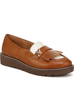 Naturalizer Expert Lug Sole Loafers - Cider/Off White Faux Leather