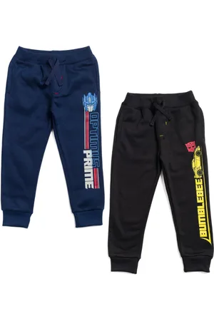 TRANSFORMERS Toddler Boys Optimus Prime Bumblebee Fleece 2 Pack Pants to - Blue / black