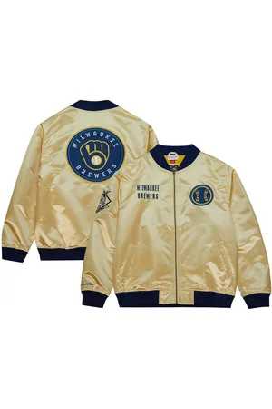 Mitchell & Ness Milwaukee Brewers Og 2.0 Lightweight Satin Full-Zip Jacket