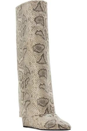Madden Girl Evander Wide-Calf Fold-Over Cuffed Knee High Wedge Dress Boots