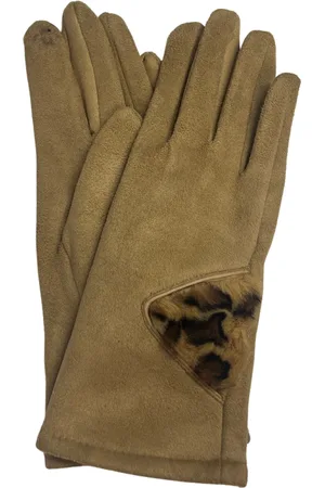 Marcus Adler Suede Glove with Cheetah Detail
