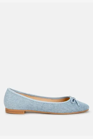 RAG & CO Vigilante Bow Detail Denim Ballerinas