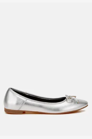 RAG & CO Enchanted Bow Detail Metallic Ballerinas