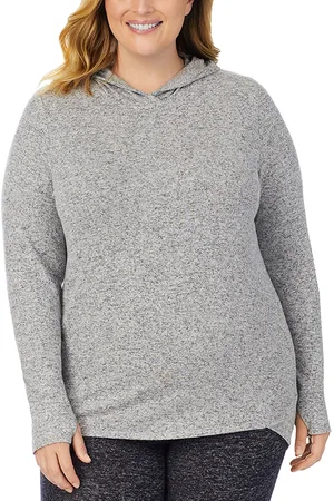 Cuddl Duds Plus Size SoftKnit Long-Sleeve Tunic Hoodie