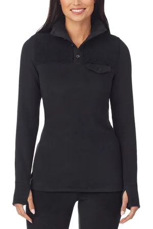 Cuddl Duds Fleecewear Long-Sleeve Collared Top