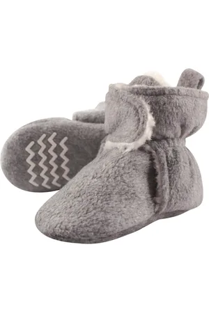 Hudson Baby Boys Hudson Cozy Fleece and Faux Shearling Booties, Cream , 0-6 Months