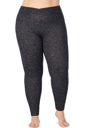 Cuddl Duds Plus Size SoftKnit Crossover-Waist Leggings