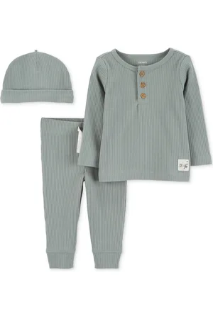 Carters Baby 3-Pc. Ribbed Cap, T-Shirt & Pants Set