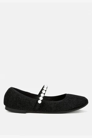 London Rag Corphee Pearl Strapped Glitter Ballerinas