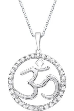 Marsala Diamond Om Openwork Halo 18" Pendant Necklace (1/4 ct. t.w.) in