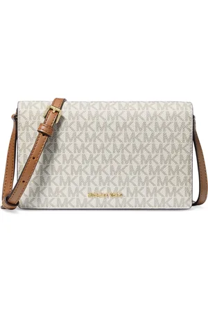 Michael Kors Michael Jet Set Logo Medium Flap Crossbody - Vanilla/ac
