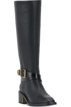 Vince Camuto Gini Wide-Calf Buckled Knee-High Riding Boots
