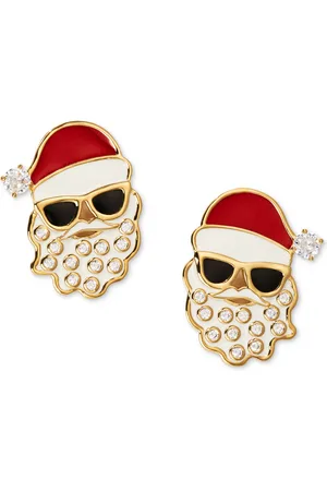 AJOA By Nadri -Tone Cool Santa Stud Earrings