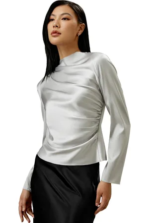 Lilysilk Oblique Wave Silk Blouse for Women