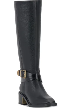 Vince Camuto Gini Extra Wide-Calf Buckled Knee-High Riding Boots