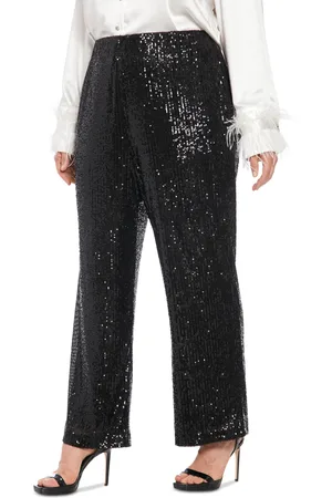 Muse Plus Size Sequined Pull-On Pants