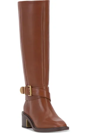 Vince Camuto Gini Extra Wide-Calf Buckled Knee-High Riding Boots