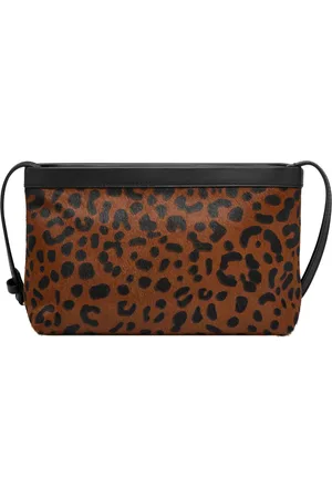Fossil Penrose Leather Small Pouch Clutch - Black/Leopard
