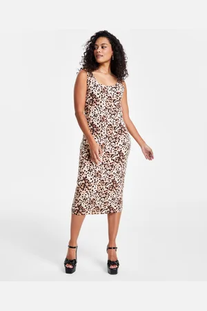Bar Iii Petite Animal-Print Bodycon Midi Dress, Created for Macy
